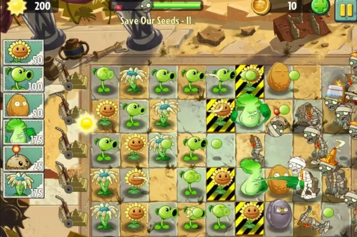 植物大战僵尸2国际版埃及场景Save Our Seeds对局
